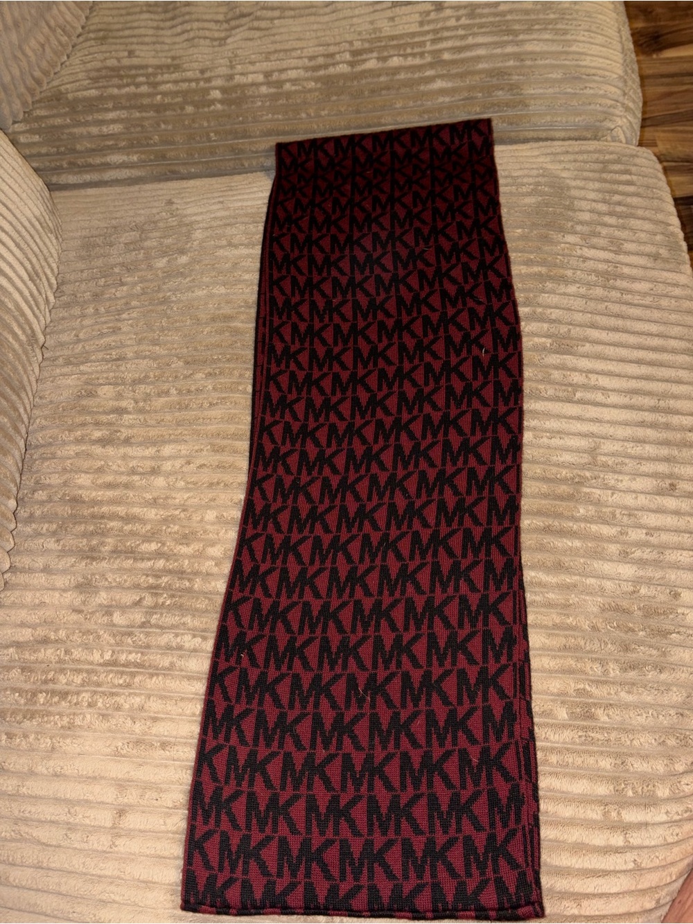 MICHAEL Michael Kors Black and Red MK Logo Knit Pencil Skirt